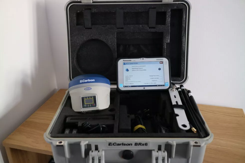 Ex demo Carlson BRx6+ GNSS smart antenna and Panasonic Toughpad tablet PC with Carlson SurvPC v6.